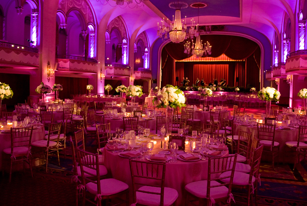 Venue mood lighting creating ambient atmosphere